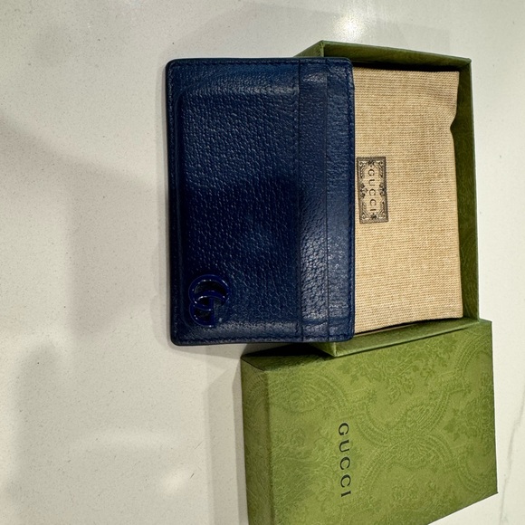 Gucci Navy Leather Card Holder - Picture 3 of 7